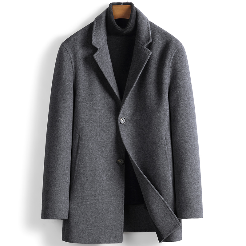 双面羊绒大衣男士中长款外套秋冬