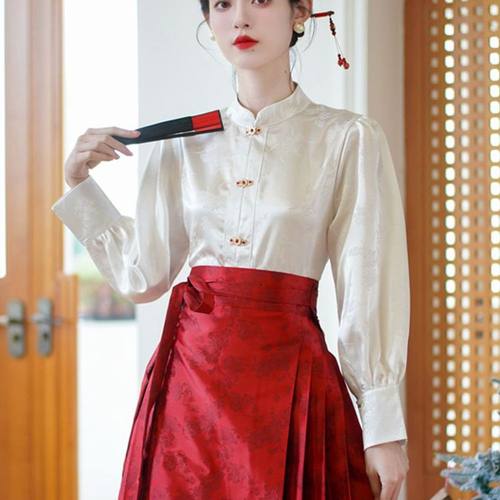 新中式国风对襟立领衬衫1150