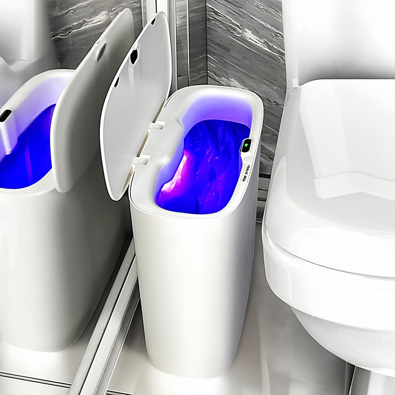 智能垃圾桶家用自感应带盖客厅厨房卫生间马桶夹缝专用自动垃圾桶