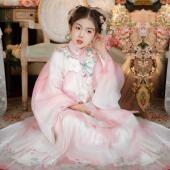 超仙 刺绣国风儿童汉服古装 洛竹原创设计明制女童云肩汉服春装 新品