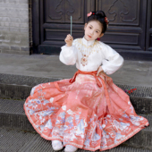 汉服 春秋2026新中式 洛竹原创新中式 国风儿童女童汉服马面裙套装