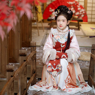 洛竹原创故梦超贵气清汉女冬款女童汉服2025新款儿童冬季国风汉服