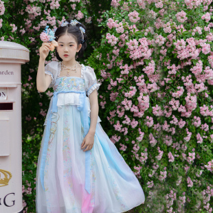 洛竹原创夏季女儿童古装汉服小清新超仙儿改良日常连衣裙2026新款