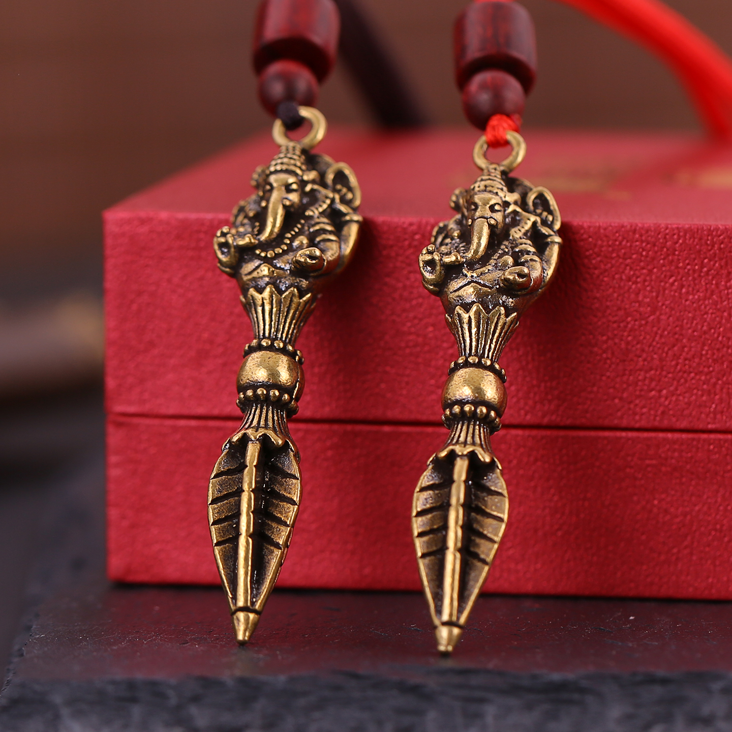 藏式个性大象财神普巴金刚降魔杵吊坠挂件男女随身平安护身符密宗