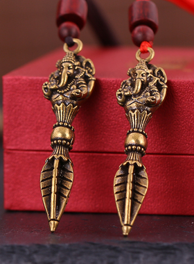 藏式大象财神普巴金刚降魔杵吊坠