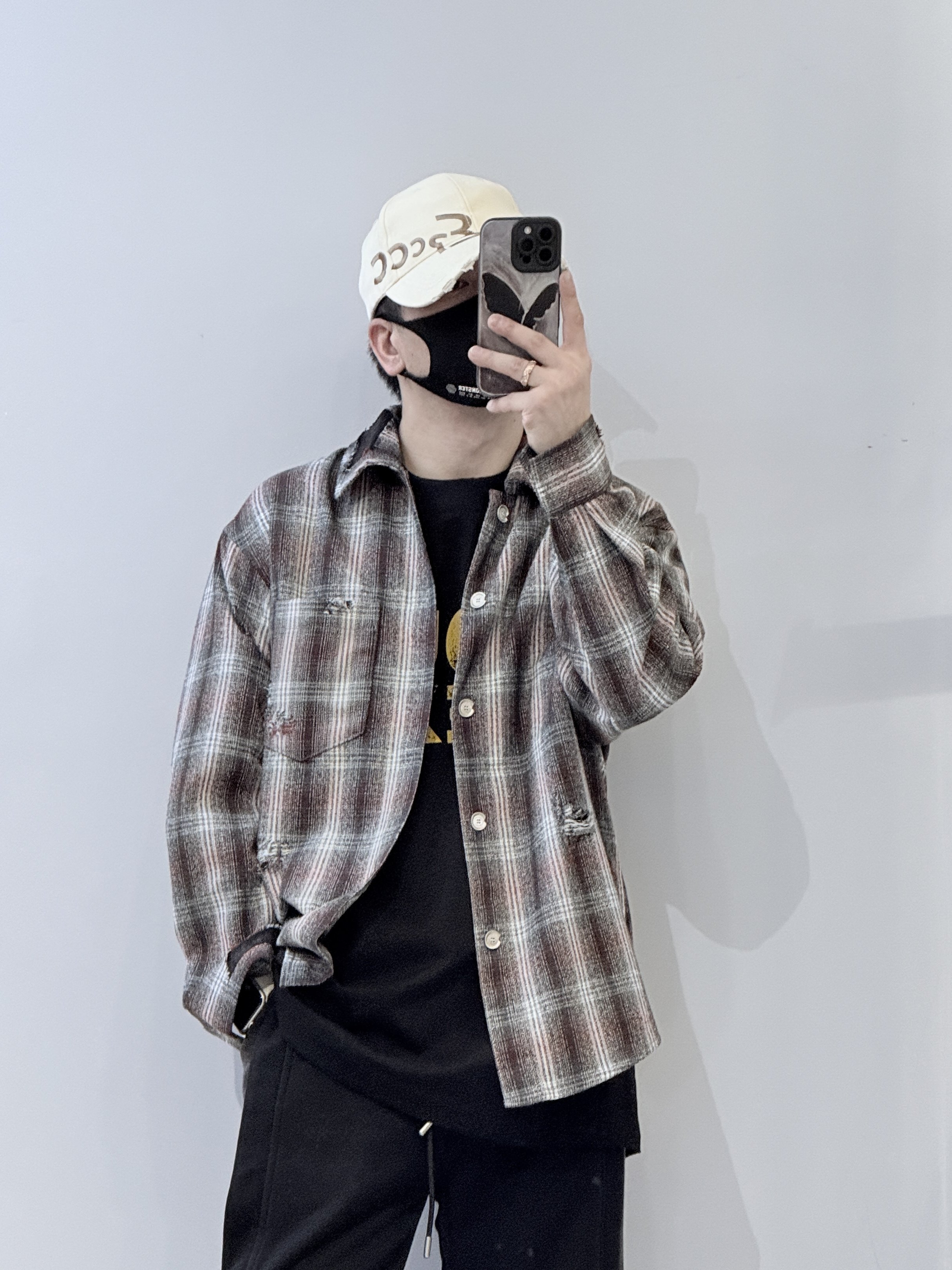 2025秋季新款男士休闲长袖衬衫时尚潮流宽松百搭格子衬衣上衣外套,男装,衬衫,淘宝优惠券,粉丝福利购,淘宝优惠卷