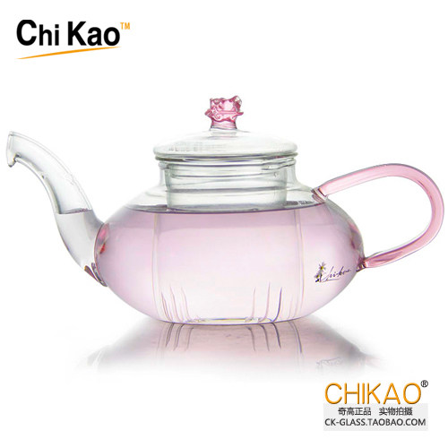 新品奇高耐热玻璃花茶壶欧式过滤泡茶茶具套装玫瑰花头红茶泡茶器图片