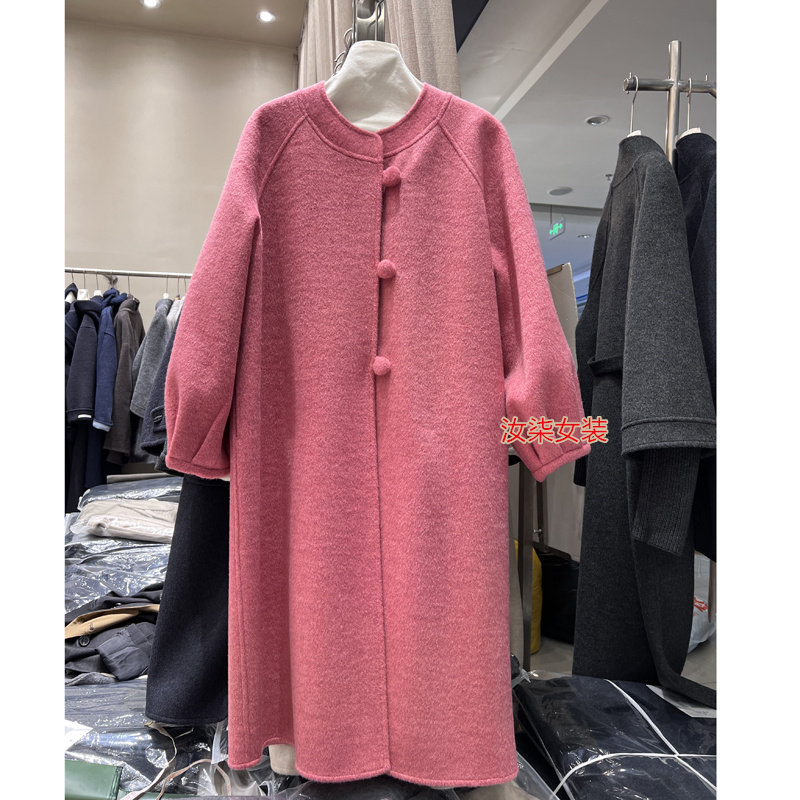 新款双面羊毛大衣新中式中长款小香风女装秋冬外套大衣保暖气质