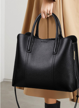 手提包女大容量头层牛皮大包2026新款真皮包包通勤托特包妈妈包