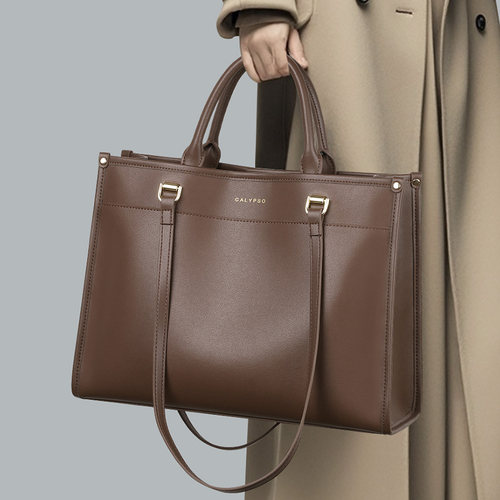 calypso真皮大容量托特包