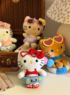 羽毛球配饰挂件hellokitty黑色包包挂件公仔挂饰小礼品书包可爱kt