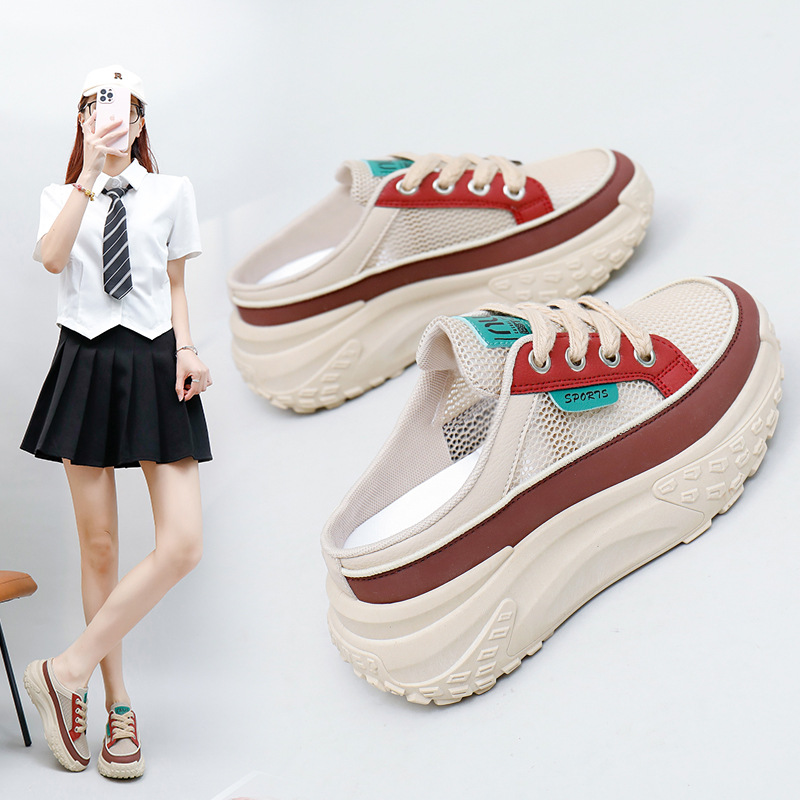 ins韓版網(wǎng)面低幫老爹鞋女2025夏季新款透氣學(xué)生運(yùn)動(dòng)增高休閑女鞋