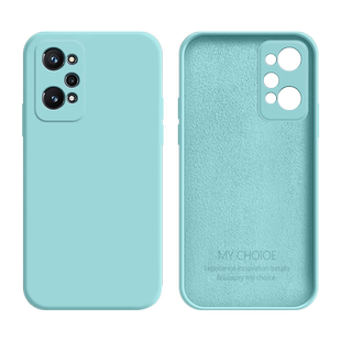 适用于Realme Q5Pro手机壳新款真我Q5液态硅胶Q5i淡青色保护套Q5狂欢版男女RMX3478超薄RMX3478磨砂3372软壳