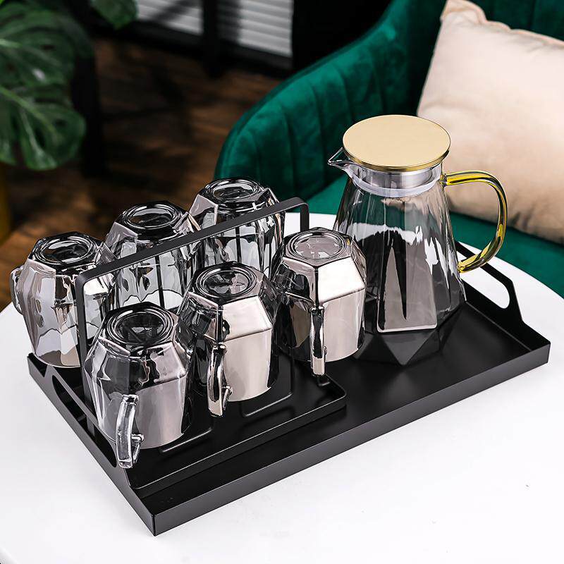 北欧轻奢高颜值玻璃杯套装家用待客客厅ins风喝水杯子耐高温防烫