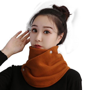 围脖女冬季骑车保暖护颈护脖百搭学生小披肩毛绒绒秋冬天双面脖套