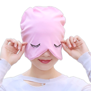 月子帽女春夏季纯棉包头午睡眠帽眼罩春秋护额堆堆套头帽时尚睡帽