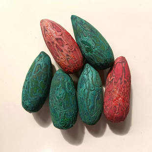 千眼菩提彩果原料果自打磨三彩果梅花红混装手把件吊坠挂件菩提子