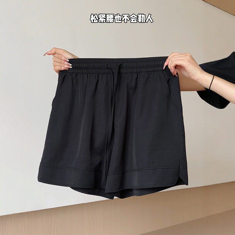 黑色冰丝山本短裤女夏季2026新款高腰宽松小个子大码五分速干裤子