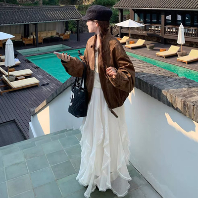 法式不规则半身长裙女春夏