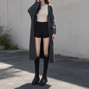 黑色西装短裤女2026新款秋冬配靴子外穿加绒高腰紧身辣妹打底热裤