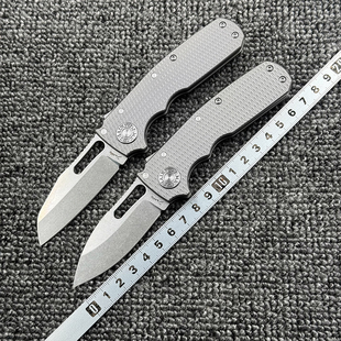 冷钢小号鲨鱼ad20波浪纹钛合金柄折刀户外野营狩猎战术防身工具刀