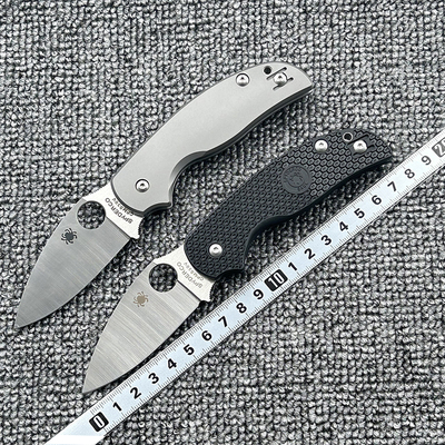蜘蛛 C123尼龙/钛合金柄折刀户外野营狩猎战术防身口袋EDC工具刀
