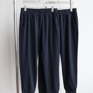 双面平纹针织运动休闲束脚卫裤 WK796