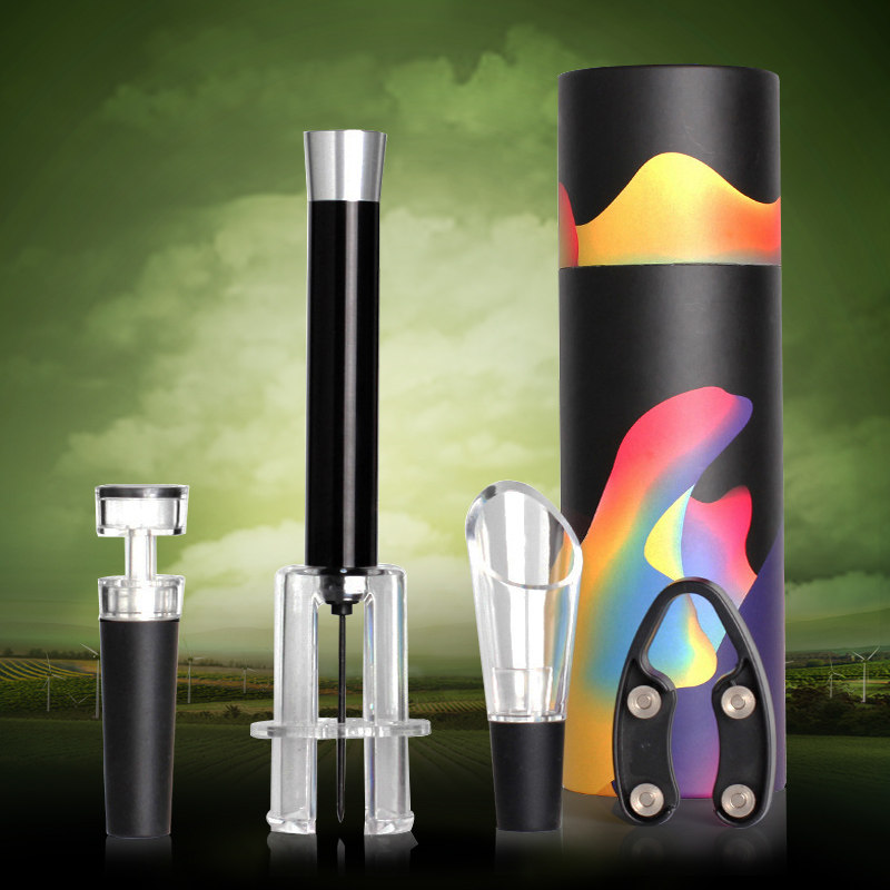 气压式红酒开瓶器4件套葡萄酒启瓶器创意开红酒起子个性开酒器