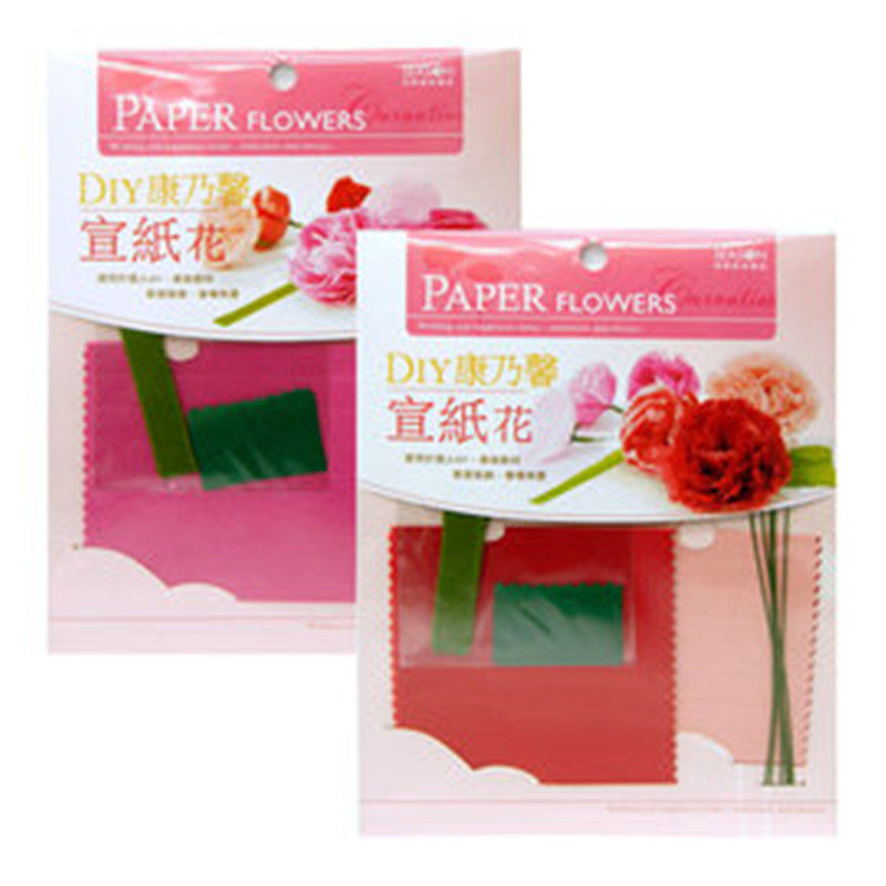 清仓SEASON台湾四季康乃馨宣纸花组DIY教学美劳手工折纸纸花材料包