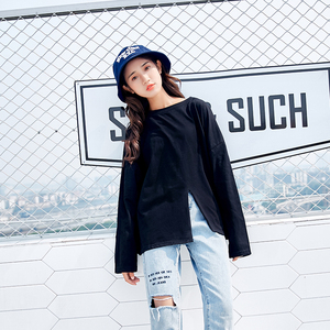 韩版原宿怪味少女长袖T恤