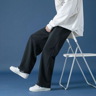 裤子男学生休闲运动裤加绒加厚男士宽松潮流卫裤直筒裤秋冬裤子