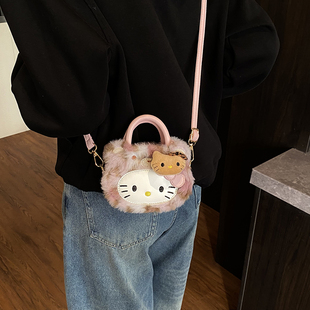 少女心可爱卡通猫咪手提零钱包小女孩洋气百搭通勤口红包斜挎包潮