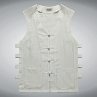 Áo vest nam Tang phù hợp với vải cotton mỏng và vải lanh trung niên Hanfu Ma Wei vest cỡ lớn cộng với phân bón để tăng vest - Áo vest cotton áo khoác nam thu đông