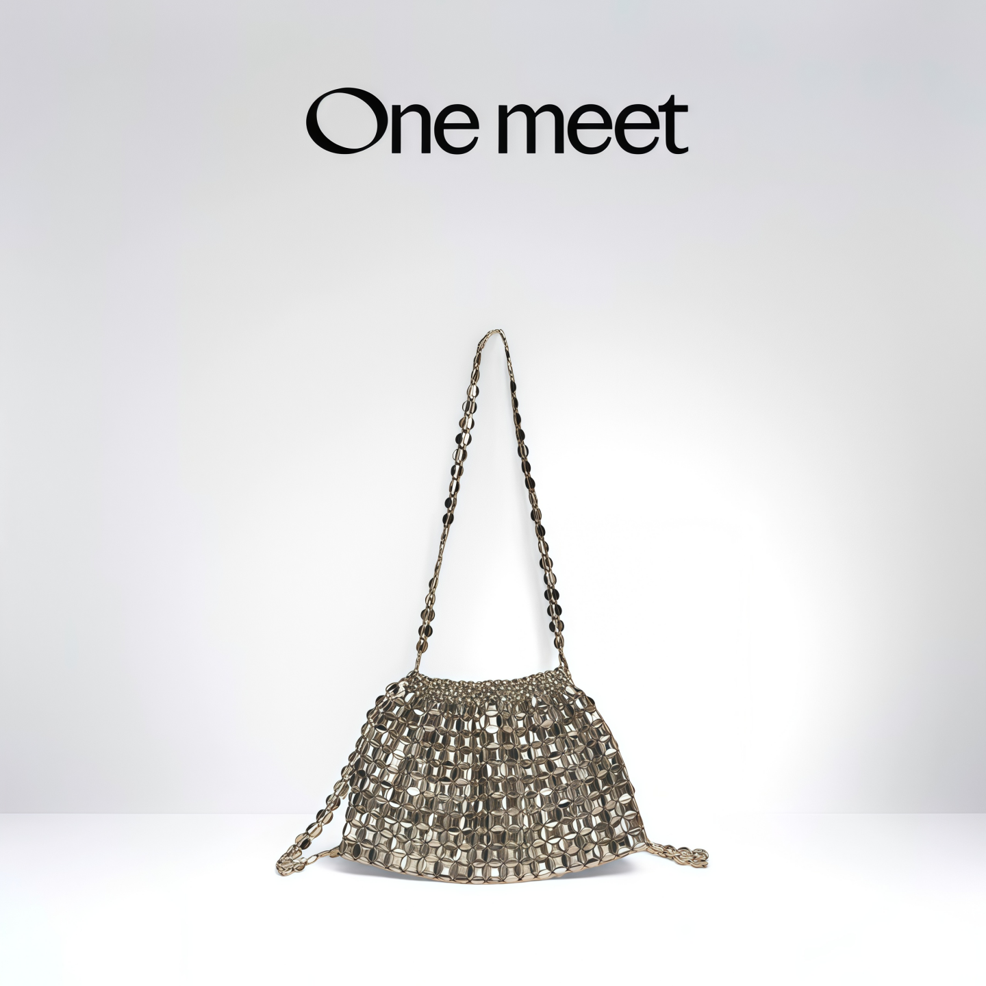 ONE MEET韩版潮流女士腋下包手工编织串珠链条手提包2026新款通勤,箱包皮具/热销女包/男包,单肩包,淘宝优惠券,粉丝福利购,淘宝优惠卷