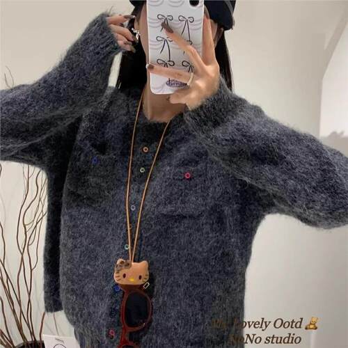 韩系风小彩百搭秋季毛衣