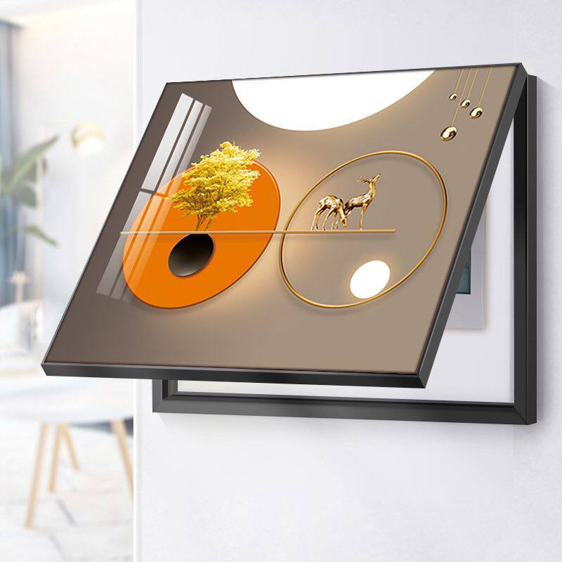 现代简约电表箱挂画弱电箱配电箱开关遮挡装饰画抽象风格电闸壁画