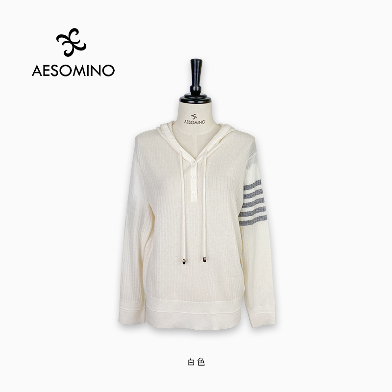 春夏秋针织帽衫白色Y274C2211