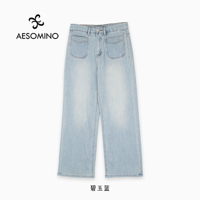 【25】春款浅色牛仔裤女四季休闲长裤Y062C0538窄版直筒牛仔裤子