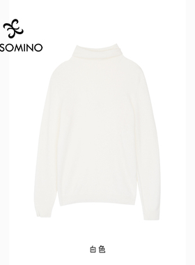 【新品】nqt冬高领羊毛衫Y602D4701修身时尚白色针织毛衣打底衫