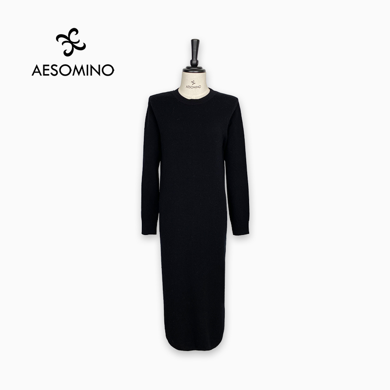 春秋纯羊毛长款针织衫一线成衣