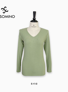 衣莎美诺春秋V领长袖T打底衫毛衫女上衣小个子Y530C0618