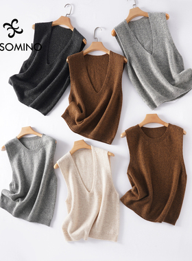 【系列】全羊毛针织无缝马甲女春秋百搭叠穿上衣背心Y579CACYC