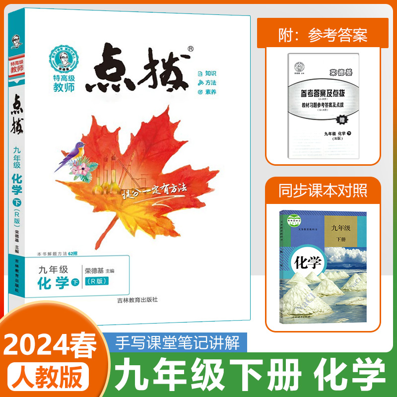 2024春季人教部编版荣德基点拨初中九年级下册化学课本解析初三9下中考教材完全解读名师点拨好卷基础训练手写笔记知识清单学习法