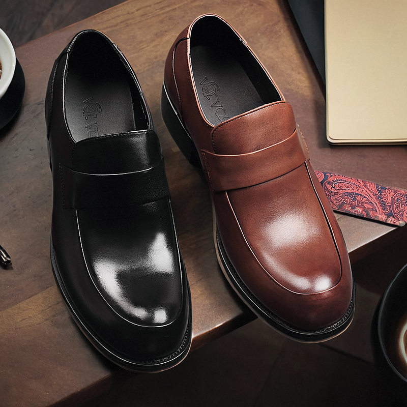 英伦头层牛皮商务正装皮鞋真皮