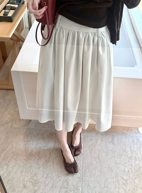 Laareetoo 高腰蓬蓬裙女春设计感半身裙显瘦显高中裙气质百搭裙子