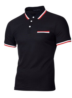 New men's neckline stitching short-sleeved T-shirt