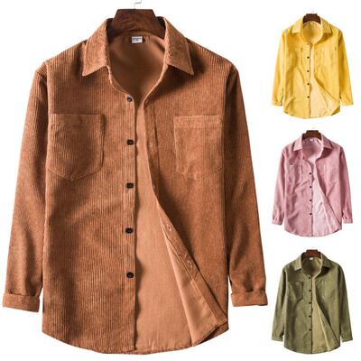 Summer Long Sleeve Lapel Loose Casual Men's Shirt Jacket