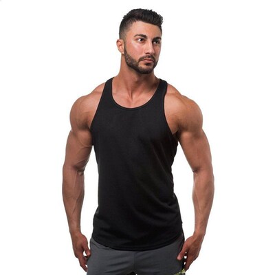 Summer men's sports base solid color short-sleeved vest men