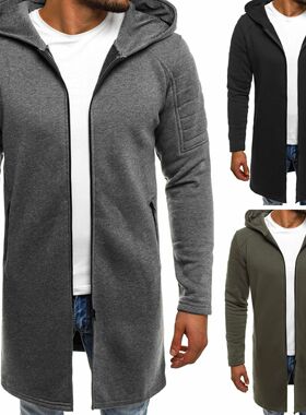 Hooded men's mid-trousers casual gentleman cardigan