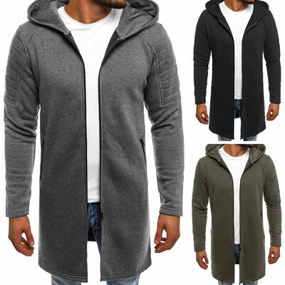 Hooded men's mid-trousers casual gentleman cardigan